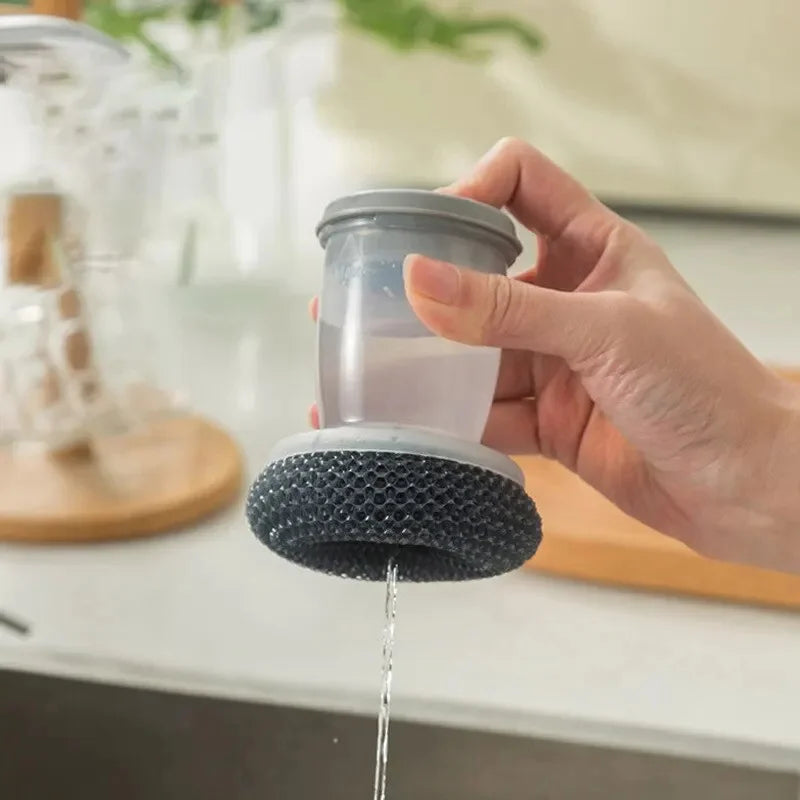 Soap-Dispensing Dishwashing Brush