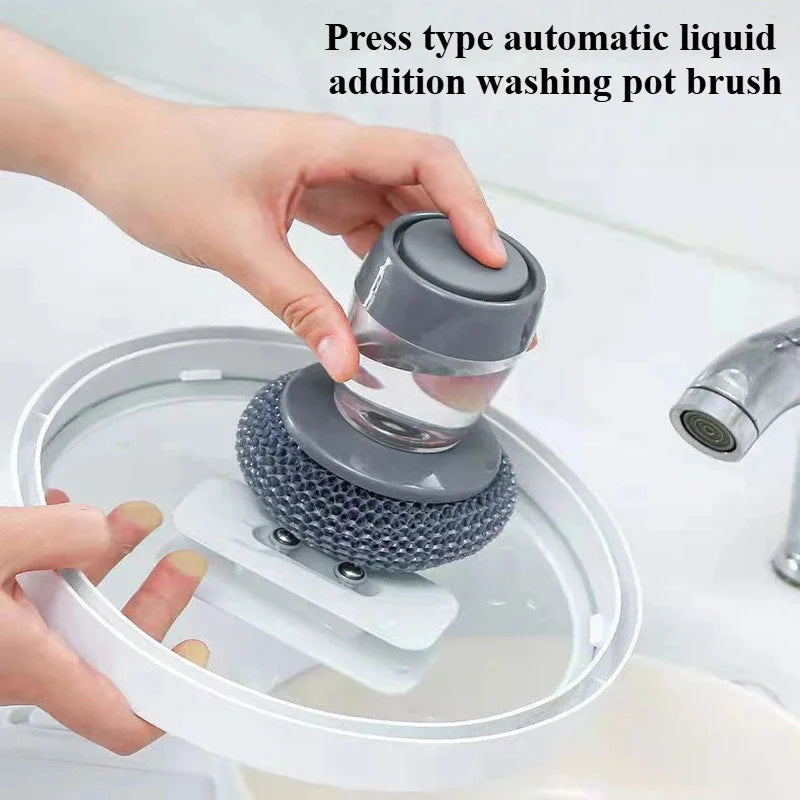 Soap-Dispensing Dishwashing Brush