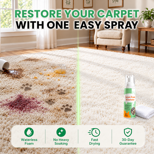 🔥60% OFF TODAY🔥 Waterless Carpet Foam Stain Remover with Towel