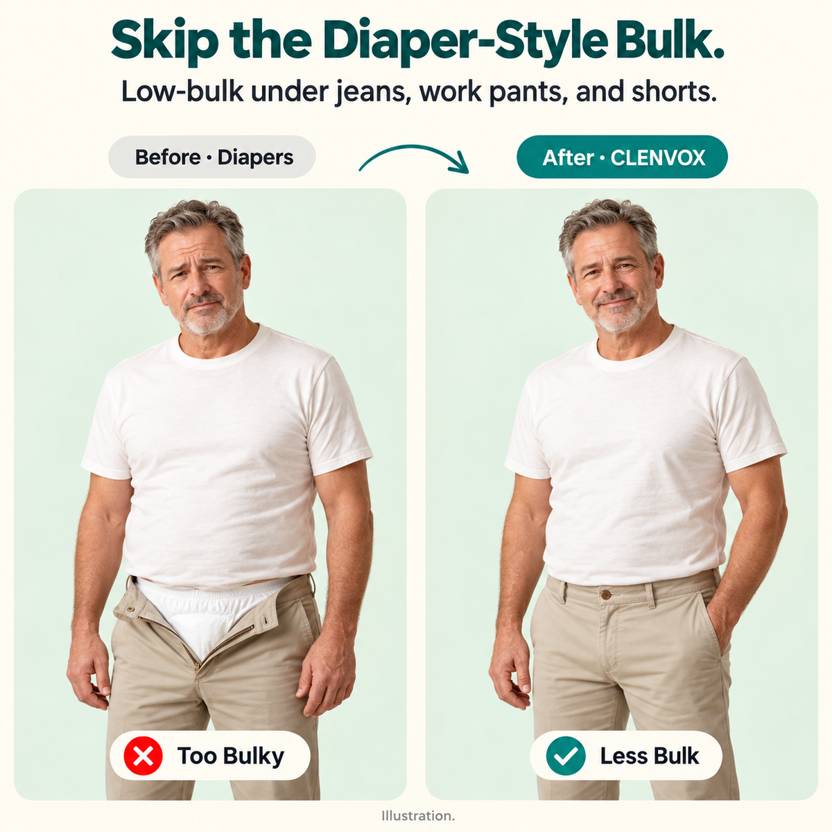 Clenvox™ Men’s Ultra-Absorbent Incontinence Boxer Brief