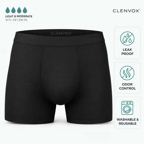 Clenvox™ Men’s Ultra-Absorbent Incontinence Boxer Brief