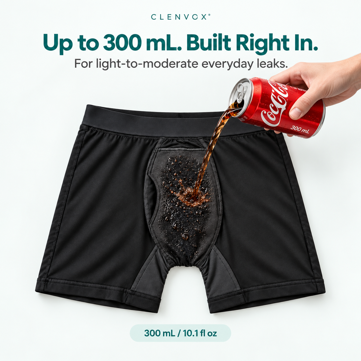 Clenvox™ Men’s Ultra-Absorbent Incontinence Boxer Brief