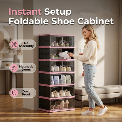 Shoe Cabinet with Clear Doors