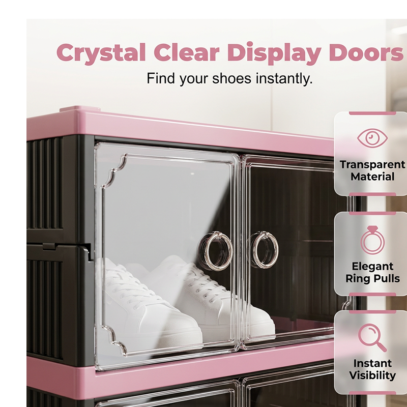 Shoe Cabinet with Clear Doors