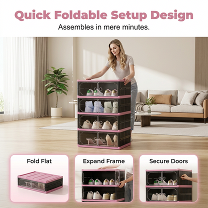Shoe Cabinet with Clear Doors