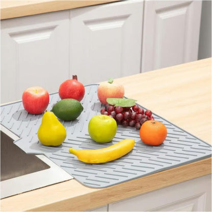 Silicone Drying Mat with Drain Lip