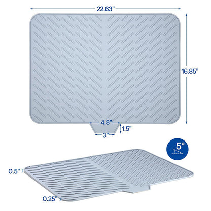 Silicone Drying Mat with Drain Lip