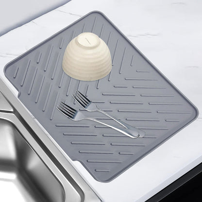 Silicone Drying Mat with Drain Lip