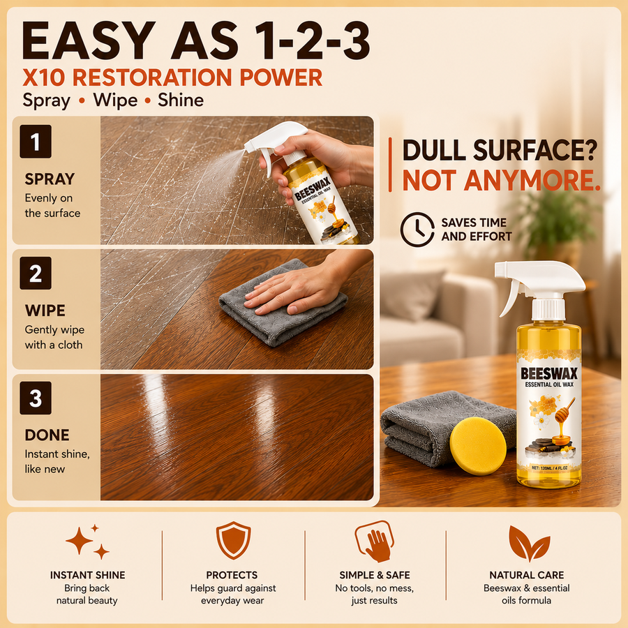 Beeswax Wood Polish Spray - Refresh Dull Wood Floors!